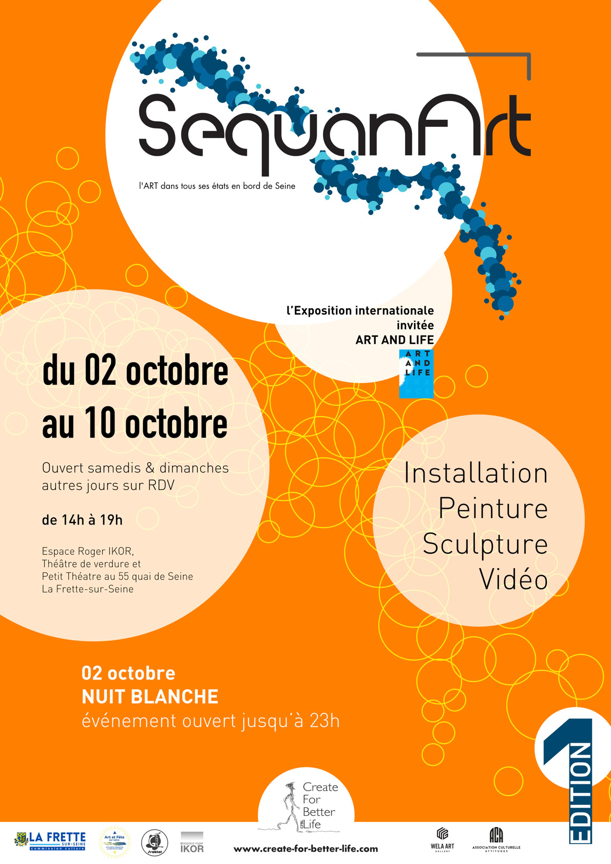 SequanArt, l'&eacute;v&egrave;nement des bords de Seine, organis&eacute; par Create For Better Life.